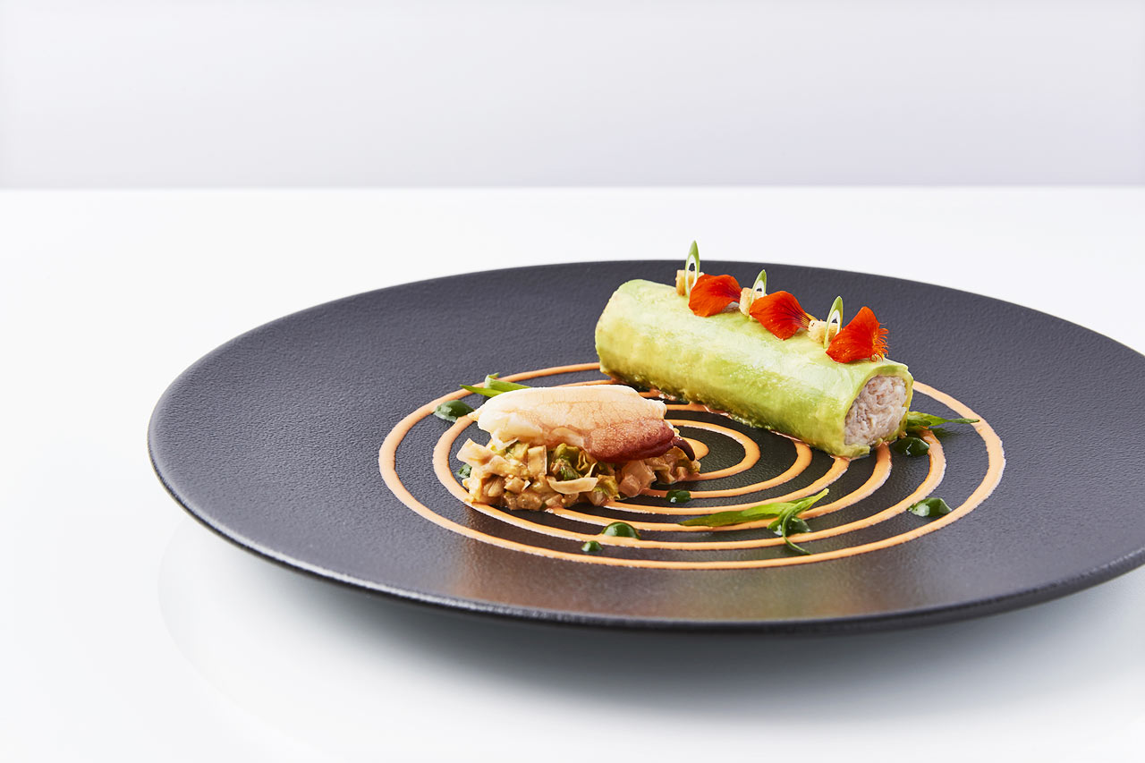 Eksempel på ret fra hotellets Michelin-restaurant
