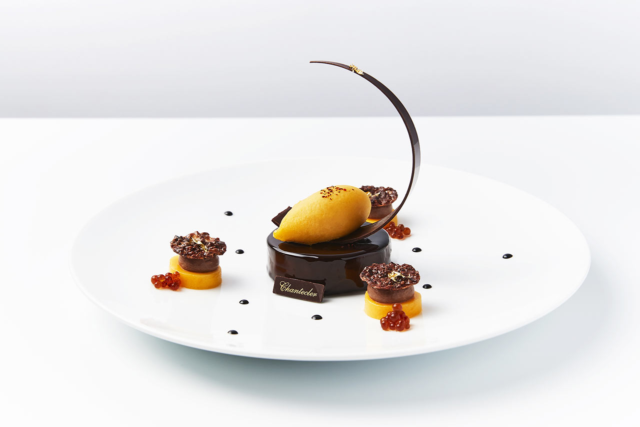 Eksempel på ret fra hotellets Michelin-restaurant